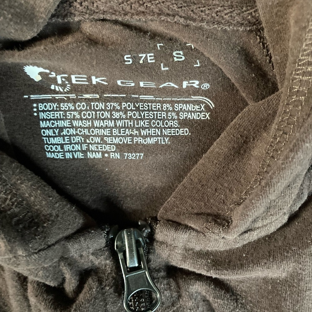 Small brown Tek Gear zip up hoodie used condition but no holes or anything